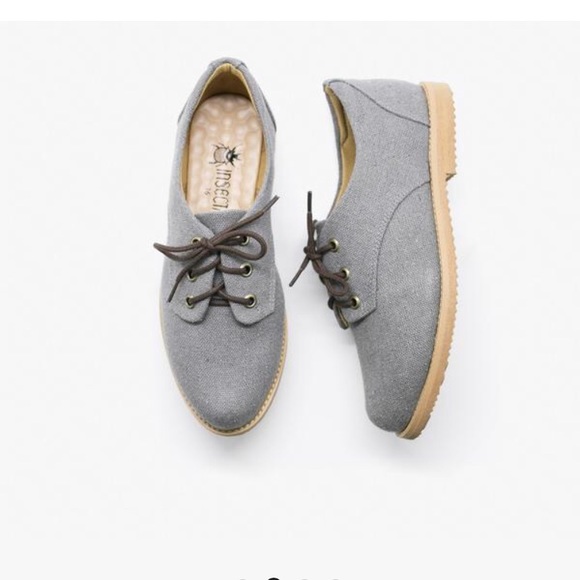 Insecta Shoes - Insecta gray oxfords size 37 vegan- Scarabeus